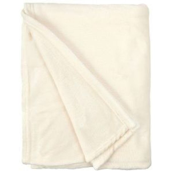 New Edge Blinds Newedgeblinds Plush Collection Flannel Fleece Super Soft Throw In Cream (55" X 71"), Cream