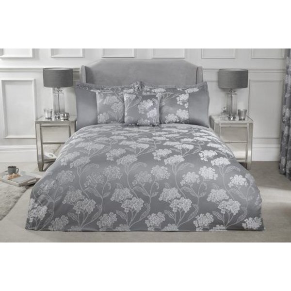 New Edge Blinds Newedgeblinds English Garden Duvet Set In Silver, Double, Grey