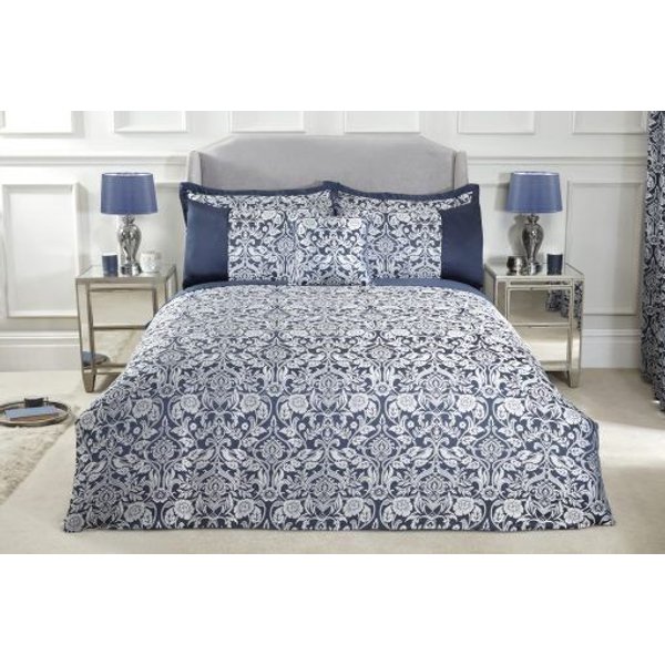 New Edge Blinds Newedgeblinds Harrow Duvet Set In Navy Blue Colour, Double, Blue