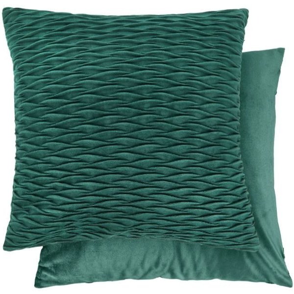New Edge Blinds Newedgeblinds Millie Collection Soft Velvet Cushion Cover In Emerald Green, Green
