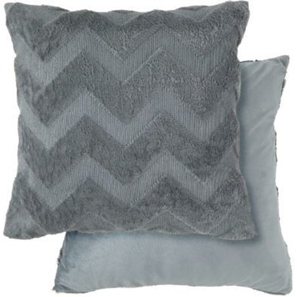 New Edge Blinds Newedgeblinds Newton Zig Zag Collection Soft Touch Cushion Cover In Charcoal, Grey