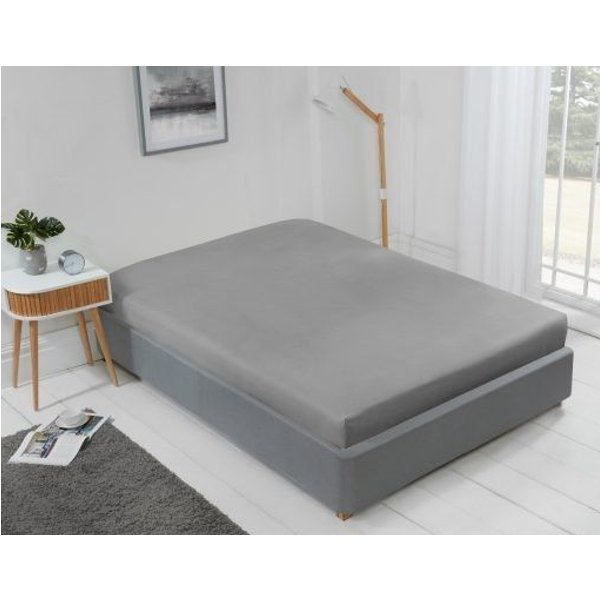 New Edge Blinds Newedgeblinds 400 Thread Count Cotton Collection Extra Deep Fitted Sheet In Silver - Super King, Grey