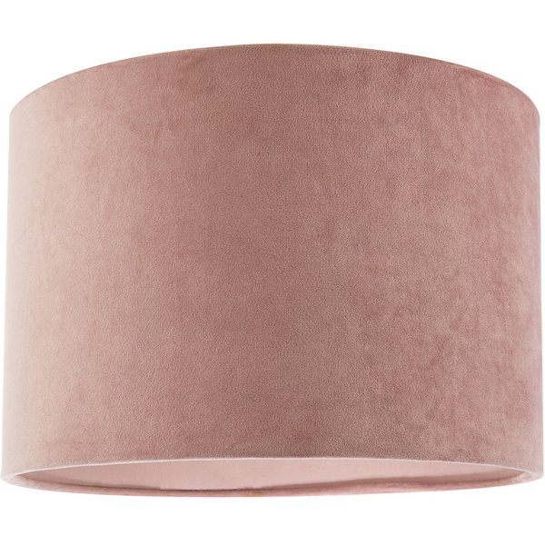 Happy Homewares Soft Velvet Blush Pink Fabric Round Lamp Shade for Table or Pendant, Pink