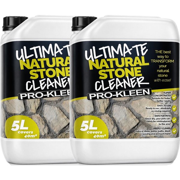 ProKleen Natural Stone Cleaner 10L - Removes Dirt, Lichen, Moss & Weather Staining in Clear