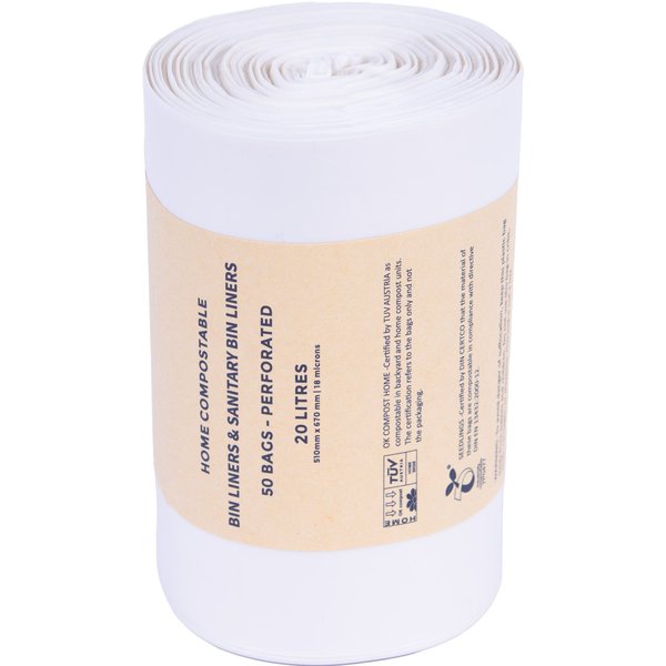 ProKleen Sanitary Bin Liner Bags 50 Hygienic Disposal Bags for 20L Sani Bin in White
