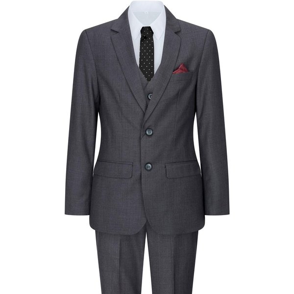 Paul Andrew Boy's Charles 3 Piece Wedding Suit in Charcoal | Size: 10 Years