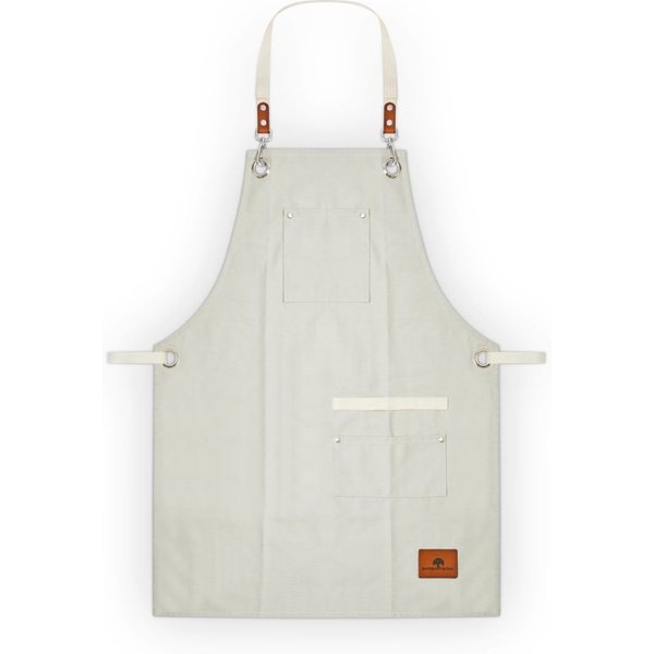Cotton Apron with Leather Details