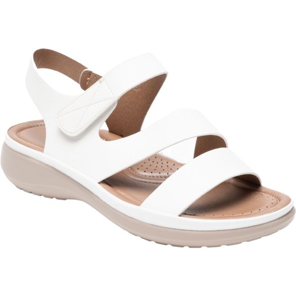 IVACHY Women's Comfortable Faux Leather Sandals-Cushioned & Lightweight in White | Size: 4