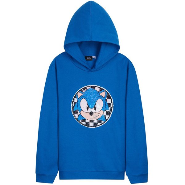 Sonic Boy's Sequins Patch Hoodie in Blue | Size: 9-10 Years