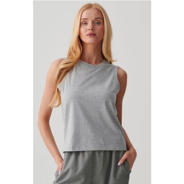 British Boxers Women's "Heather Grey" Cotton Tank Top in Light Grey | Size: Large