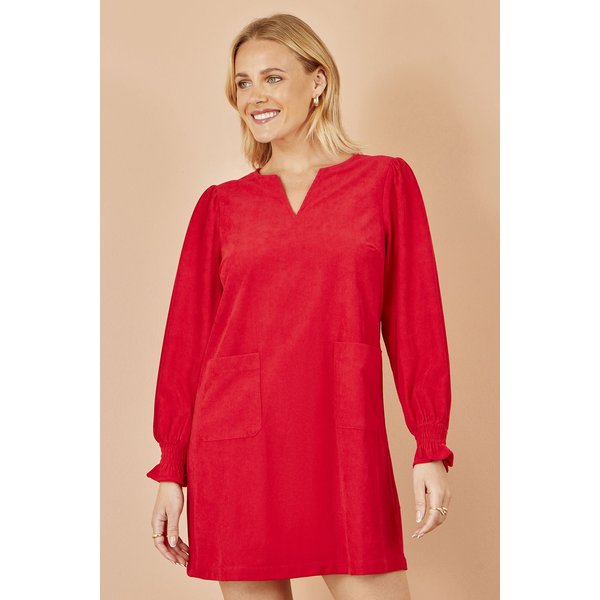 Yumi Women's Red Cord Tunic With Ruched Sleeve | Size: 12