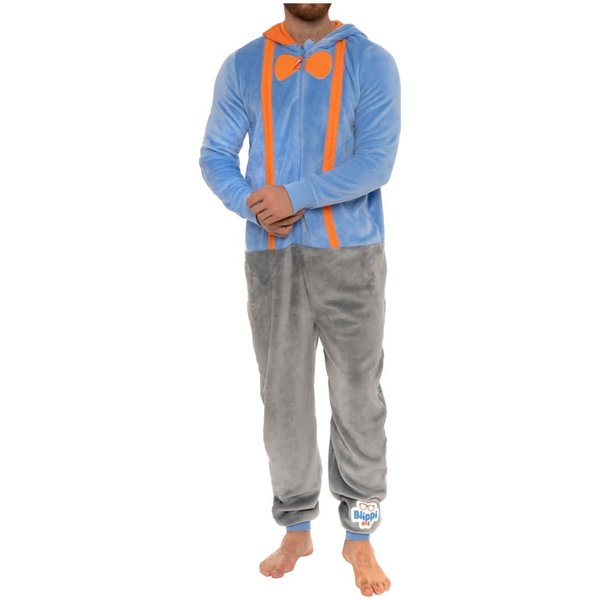 Blippi Men's Fleece Onesie in Blue | Size: XL