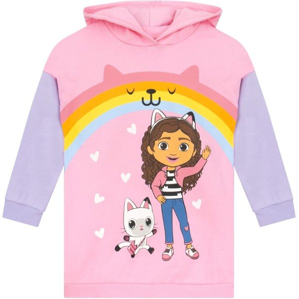 DreamWorks Girl's Gabby's Dollhouse Longline Hoodie in Pink | Size: 3-4 Years