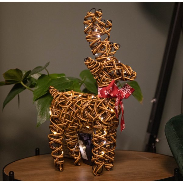 Samuel Alexander 37Cm Battery Operated Light Up Brown Christmas Reindeer With 40 Warm White Leds, Brown