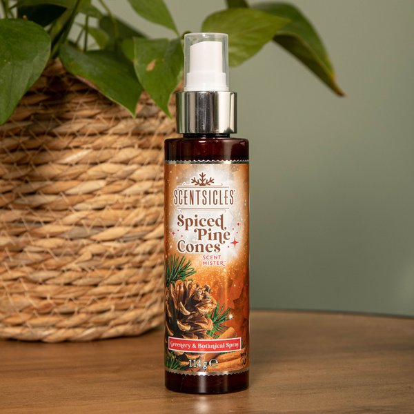Samuel Alexander 114ml Spiced Pinecone Scentsicles Christmas Decoration Spray Mist, Brown