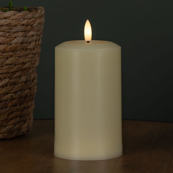 Samuel Alexander 15cm Cream Flickering Flameless LED Pillar Candle, Cream