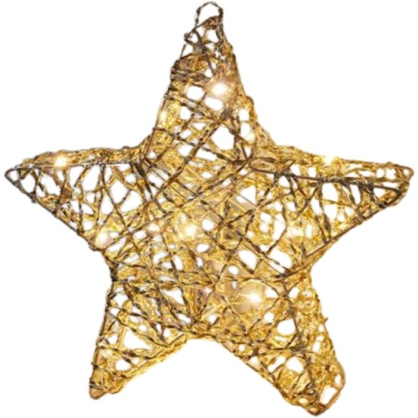Samuel Alexander 20cm Gold Weave Wonder Starlet Christmas Star with LEDs, Gold