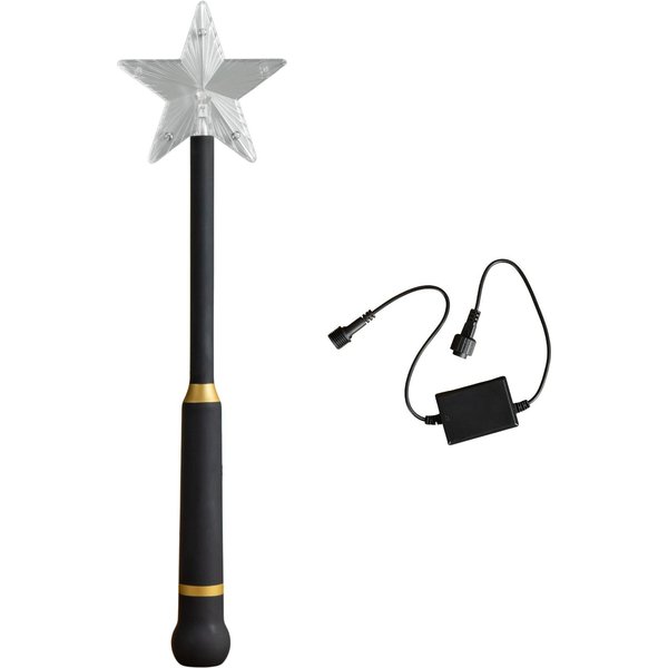 Samuel Alexander 33cm Light up Black Remote Control Magic Wand with Connector, Black