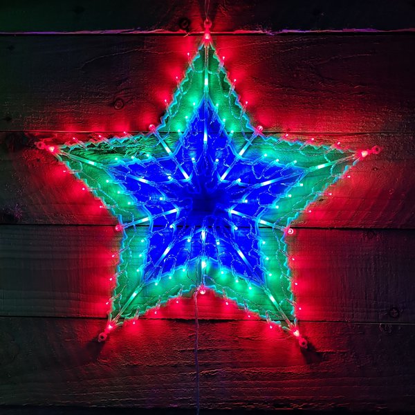 Samuel Alexander 50Cm Multi Colour LED Window Star Light Up Indoor/Outdoor Christmas Decorations