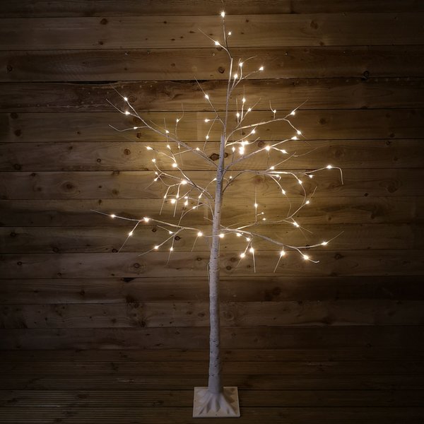 Samuel Alexander 1.8M (6Ft) Indoor Outdoor Christmas Lit Birch Tree With 80 Warm White Leds, White