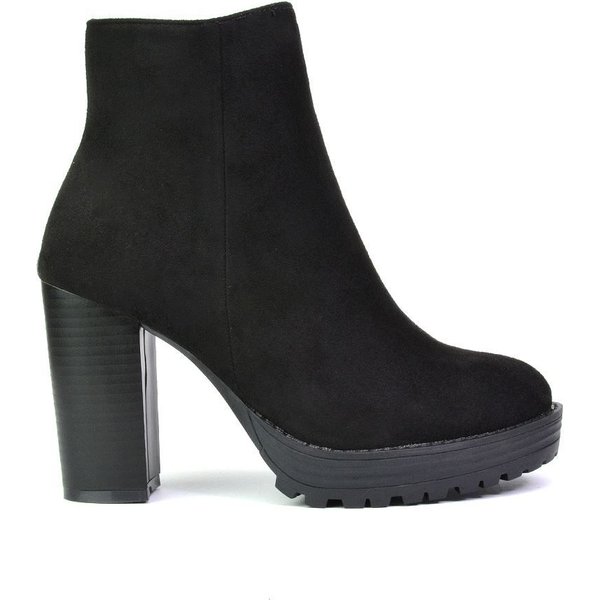 XY London Women's Cole Platform Ankle Boots - Jet Black