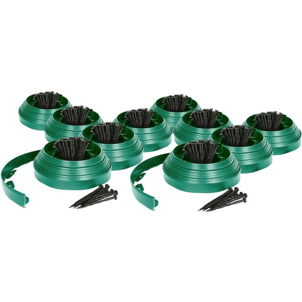 Harbour Housewares Flexible Plastic Lawn & Path Edging - 100m x 4cm - Green, Green