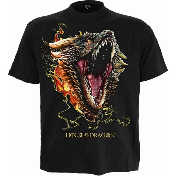 Spiral Hod 2 Drogon Front Print T-Shirt Black | Size: 2XL
