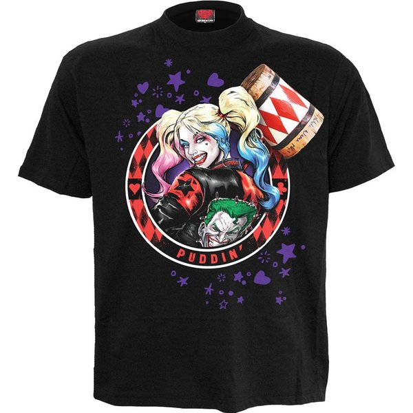 Spiral Harley Quinn Puddin' Front Print T-Shirt Black | Size: XL