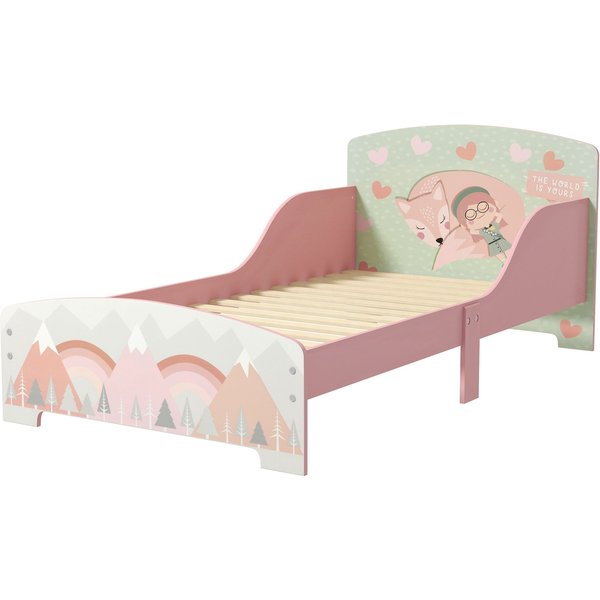 ZONEKIZ Toddler Bed Frame, Kids Bedroom Furniture for Ages 3-6 Years in Pink