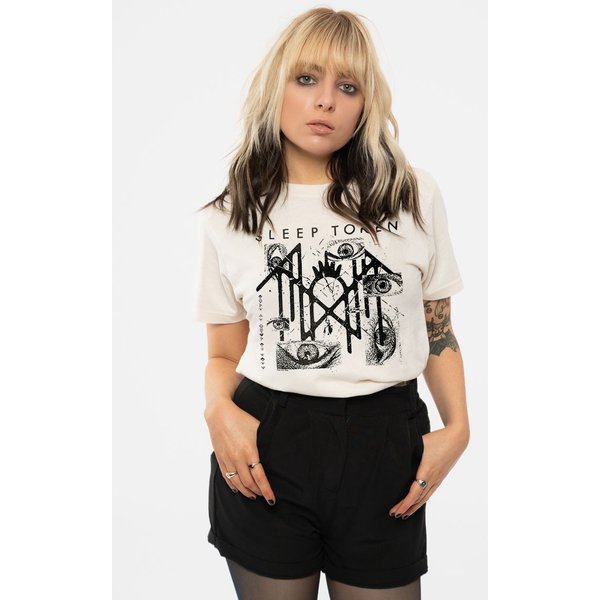 Sleep Token Eyes Band Logo T-Shirt in Natural | Size: Small