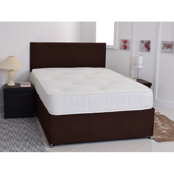 Starlight Beds Double Memory Foam Mattress Bonnell Spring Support Cool-Touch Fabric in White | Size: EU Double
