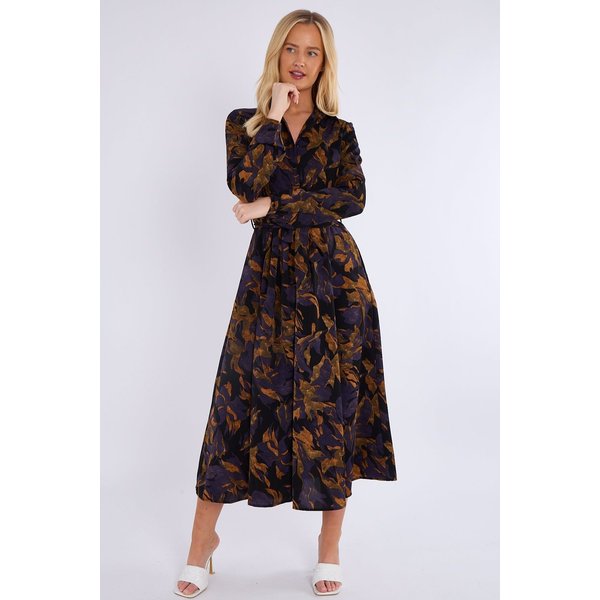 Love Sunshine Abstract Print Midaxi Shirt Dress