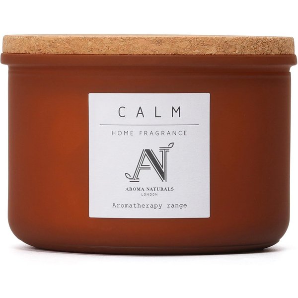 Aroma Naturals Calm Scented Candle - Amber Glass with Cork Lid in Brown | Size: Small