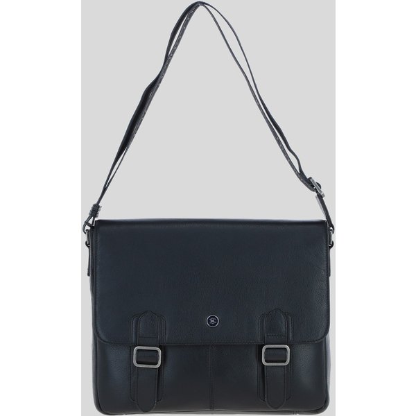 Brampton London Men's 'Emissary' Real Leather Messenger Bag in Black