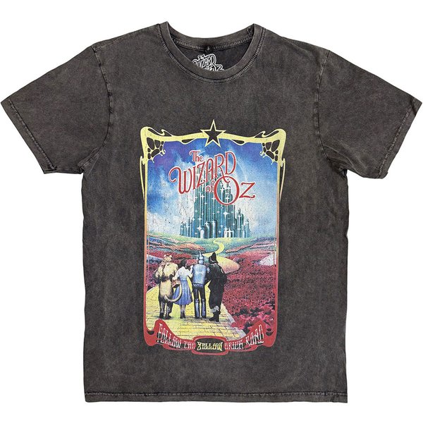 Wizard of Oz Yellow Brick Road Stone Wash T-Shirt in Grey | Size: XL