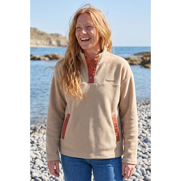 Rapanui Clothing Women's Polar Fleece Pullover in Brown | Size: 10