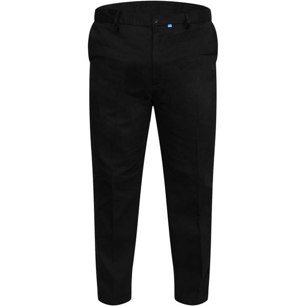 Duke Clothing Men's D555 Bruno Stretch Chino Kingsize Trousers in Black | Size: 50L