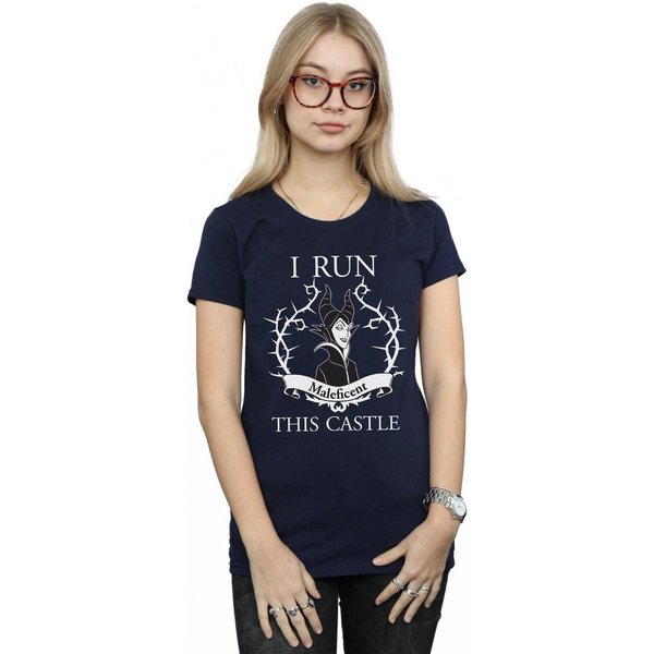 Maleficent Women's I Run This Castle Cotton T-Shirt in Navy | Size: 2XL