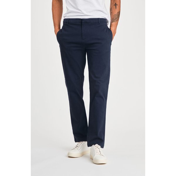 Nines Men's Cotton Straight Leg Trouser in Navy | Size: Large