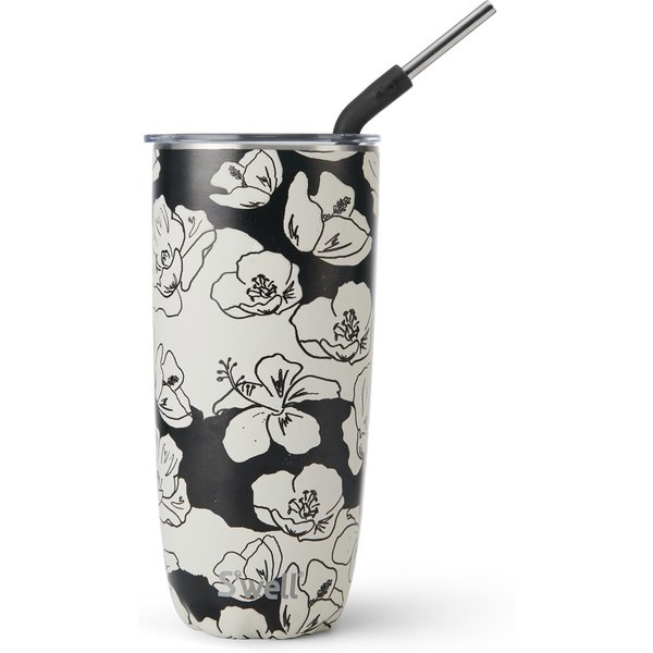 S'well Charcoal Bloom Tumbler, 700ml, Labelled