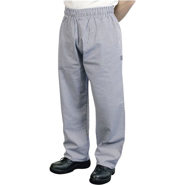 BonChef Men's Check Baggy Chef Trousers in Bright Blue | Size: 2XL