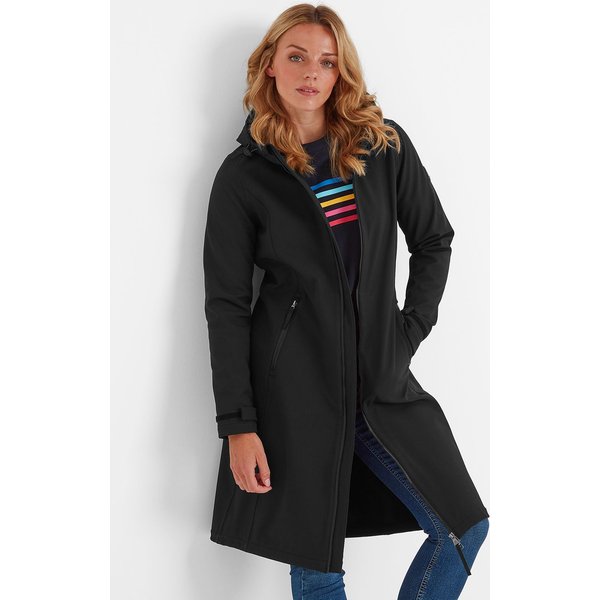 TOG24 Women's 'Enya' Softshell Long Jacket in Black | Size: 18