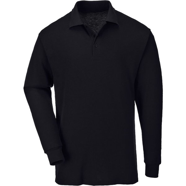 Casual Classic Men's Long Sleeve Polo in Black | Size: 2XL