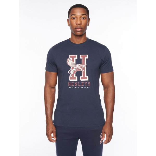 Henleys Men's Belton T-Shirt in Navy | Size: Large