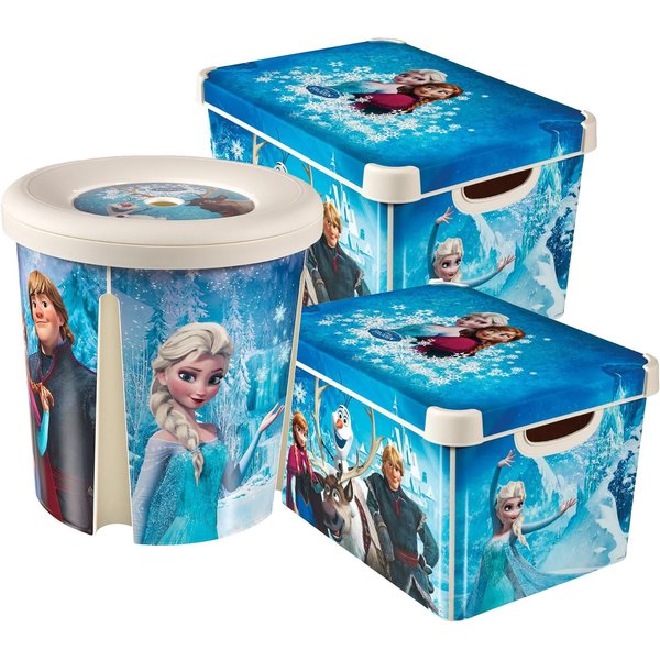 Curver Women's Frozen Themed 3PC 22L Storage Box & 45L Tub Set