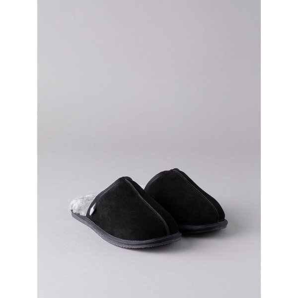 Lakeland Leather Men's Sheepskin Sliders in Black | Size: 11