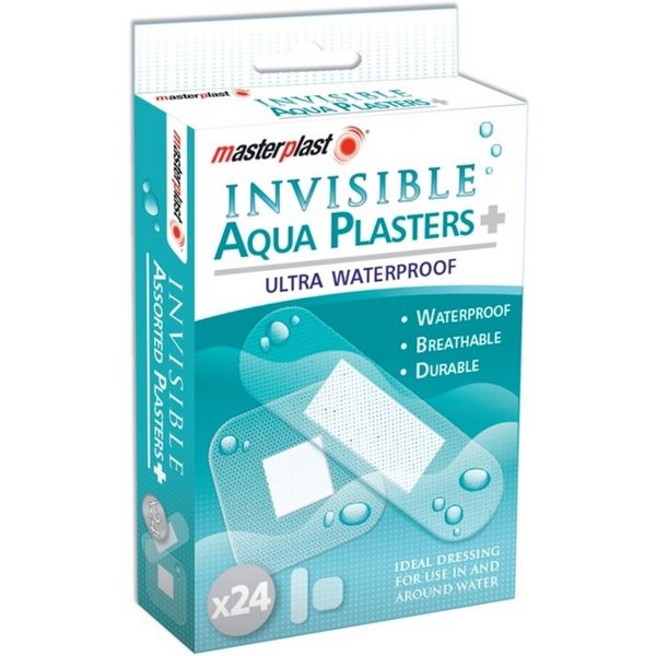 Masterplast Invisible Waterproof Plasters (Pack Of 24) in Clear