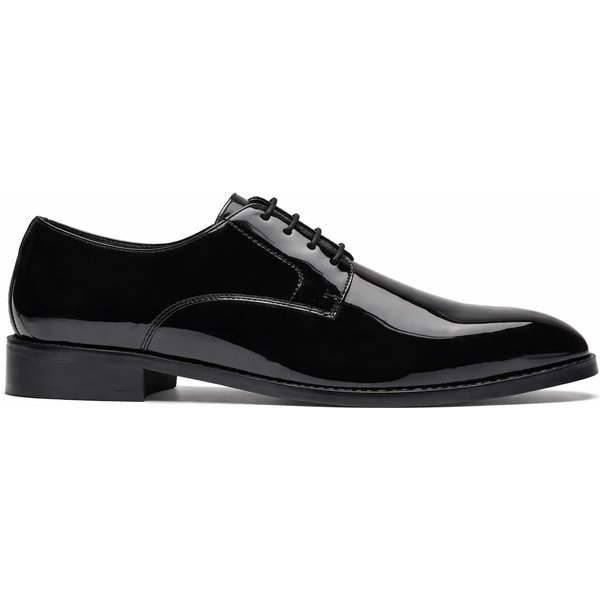 Thomas Blunt Men's Patent Smart Oxford Lace Up Formal Shoes in Black | Size: 12