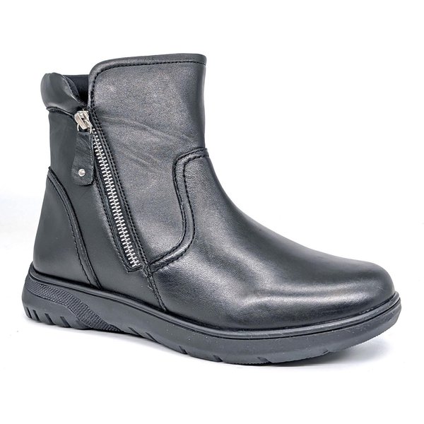 Dr Keller Women's Laurel Leather Zip Up Wide Fit Boots in Black | Size: 3