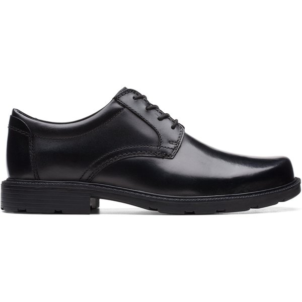 Clarks Men's Kerton Lace Black Leather Derby Shoes, Lace Up | Size: 10.5-Standard Fit